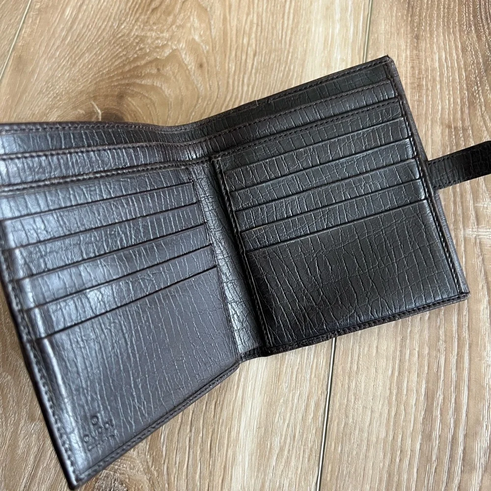 GUCCI Canvas Jackie Sherry Line Wallet w/ Piston lock closure - Picture 4 of 11